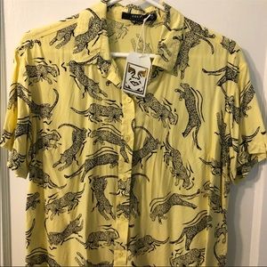 Obey jaguar relaxed button up shirt